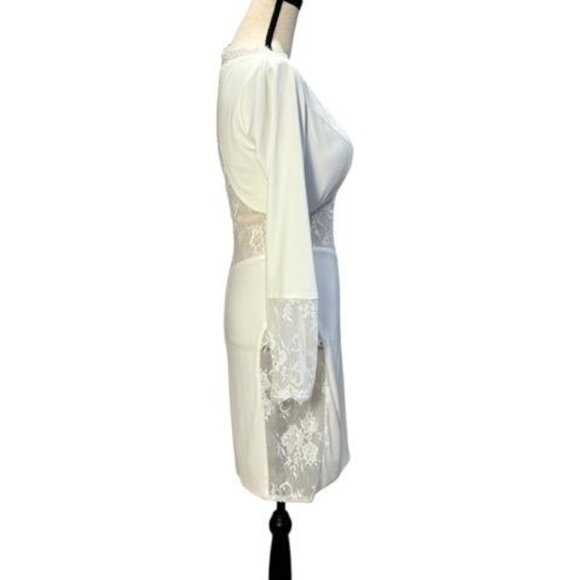 JVN by Jovani Ivory Lace Jersey Mini Dress - Picture 2 of 3